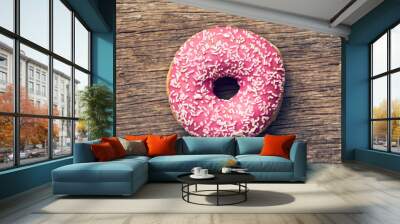 pink donut Wall mural