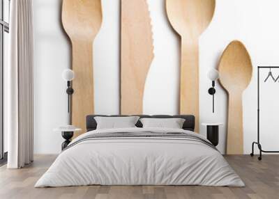 set of wooden cutlery Wall mural