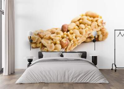 Sweet nut bars with honey. Wall mural