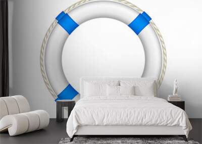 Life buoy in white and blue design Wall mural