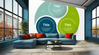 Vector circle infographic. Template for diagram, graph, presentation and chart. Business concept with three options, parts, steps or processes. Abstract background. Wall mural