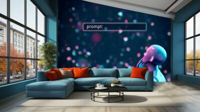 Artificial intelligence AI think about prompt Wall mural