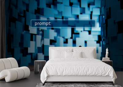 Artificial intelligence concept with prompts Wall mural