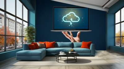 Cloud computing backup concept Wall mural