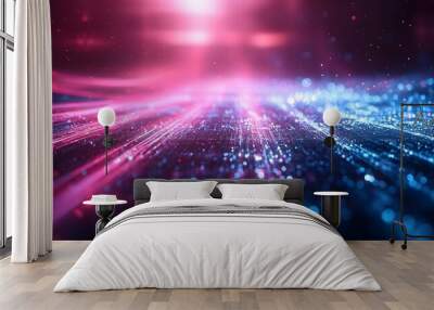 Vibrant and detailed 3D holographic visualization created with laser coherence showcasing the futuristic technology of holography with copy space for text or design elements Wall mural