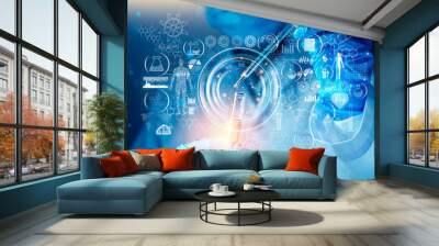 Genetic research and Biotech science Concept. Wall mural