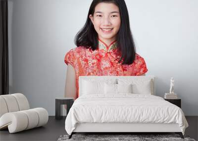 Beautiful young woman in traditional chinese dress Wall mural