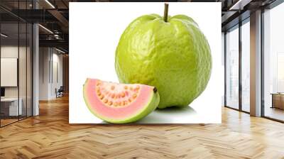 Pink guava fruit isolated on white background, fruit, food concept Wall mural