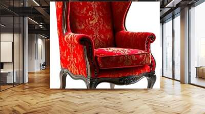 Vintage luxury red velvet armchair isolated on white background, furniture decoration concept Wall mural