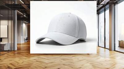 White baseball cap mockup isolated on white background, sportwear, headwear concept, mockup design concept Wall mural