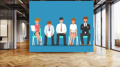 Business people waiting for job interview. Wall mural