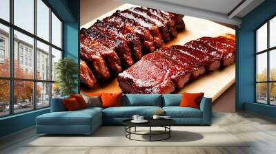 Barbecue Baby Back Ribs  (Generative AI)	 Wall mural