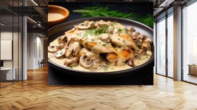 Grilled Chicken With Mushroom Sauce   Wall mural