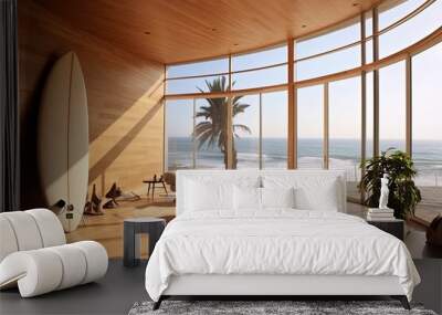 Zen-inspired Living Room with Coastal Views: Serene Aesthetics and Beach Harmony Wall mural