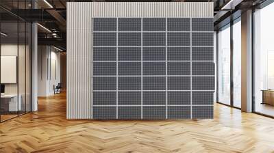 Photovoltaic panels on industrial metal facade Wall mural