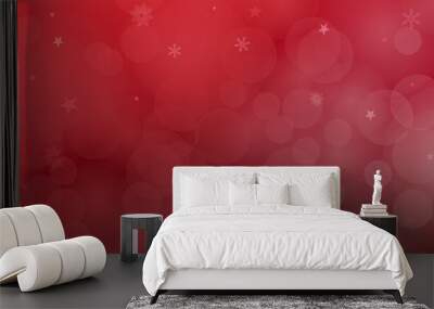 Christmas background red. Holiday pattern abstract light bokeh Wall mural