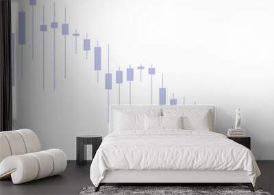 Stock market. Graphical representation of volumes and time intervals of digital cryptocurrency past price Wall mural