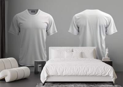 3d white t-shirt mockup front and back Wall mural