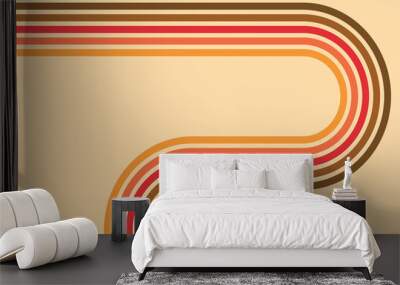 70s retro lines background. Vintage colourful stripes banner, backdrop and wallpaper vector.retro vintage 70s style stripes background poster lines Wall mural