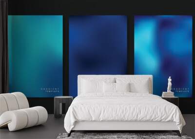 Blue gradient template, dark blue gradient background  Wall mural