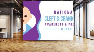 National Cleft and Craniofacial awareness and prevention month .background, banner, card, poster, template. Vector illustration. Wall mural