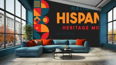 National Hispanic Heritage Month design. Hispanic and Latino Americans culture. annually celebrated in United States. Wall mural