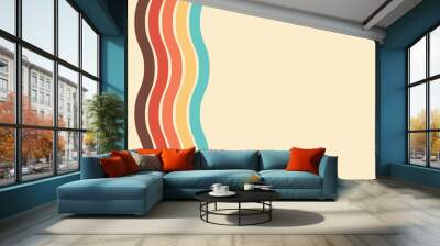 Retro groovy background. Abstract colourful and textured wavy shapes design. Wall mural