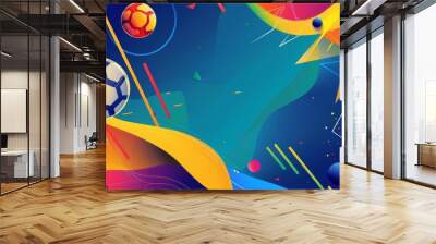 Discover the vibrant, abstract geometric ornament in this sport background, perfect for a national sports day celebration, Sharpen banner with space for text Wall mural