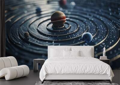 Highdefinition shot of a holographic solar system model, with ample copy space Wall mural