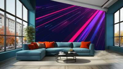 Hightech illustration of a journey with vibrant neon accents and modern aesthetics with copy space Wall mural