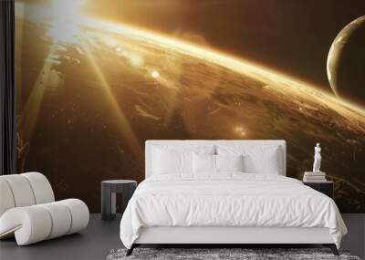 Pushing beyond current space exploration limits, futuristic interstellar travel aims to explore new frontiers Wall mural