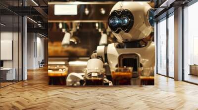 The robot barista concocted espresso shots with mathematical precision, charming the most particular coffee aficionados Wall mural