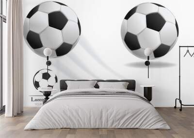 Realistic vector soccer ball and  logo for football club, badge template Wall mural