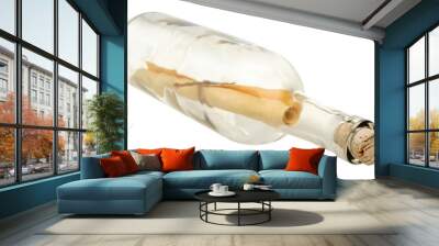 message in a bottle isolated on white Wall mural