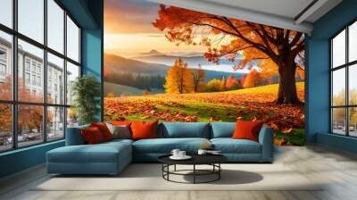 autumn landscape with trees Wall mural