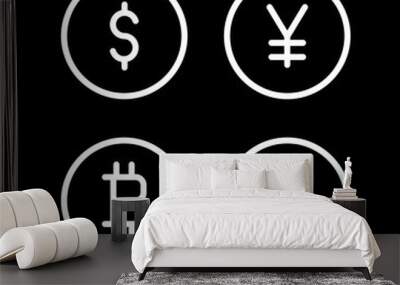 Currency Symbols Icon Wall mural