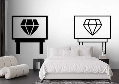 Diamond Exhibit Vector Icon Wall mural