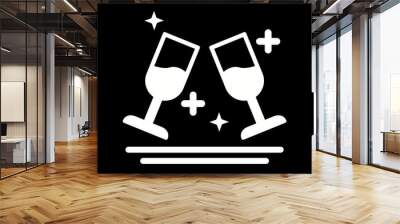 Two Glasses Romantic Icon Wall mural