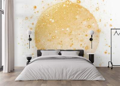 Gold glitter ball round shiny sparking, golden glittering circle Wall mural