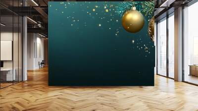 Christmas banner with Christmas balls, space for text Wall mural