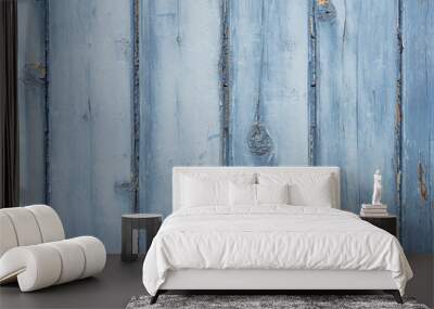 old blue wood texture background Wall mural