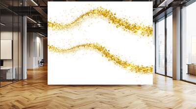 Gold glitter curve line light shiny magic Wall mural