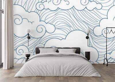 seamless stylized clouds pattern Wall mural