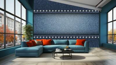 Jeans stripe with spangles Wall mural