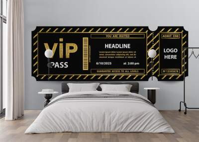 Stub VIP pass ticket stub with glittering elements Wall mural