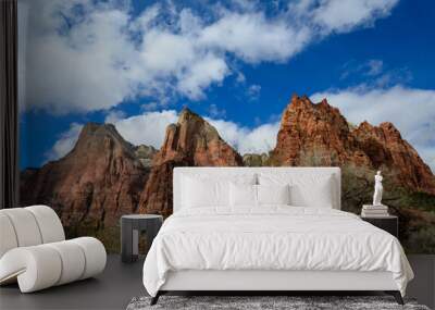 Zion National Park Utah rugged peak of the three kings Wall mural