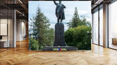 Statue of Lenin (Irkutsk, Russia). Vertical orientation Wall mural