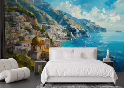 Positano city painting Wall mural