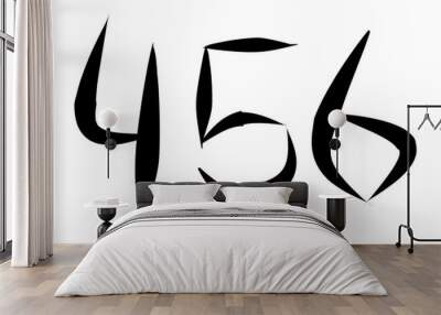 Illustration of number four five six on the white background  Wall mural