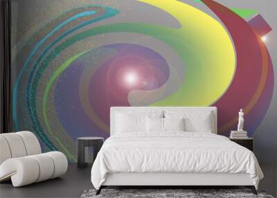 Abstract primary color swirl whimsey Wall mural